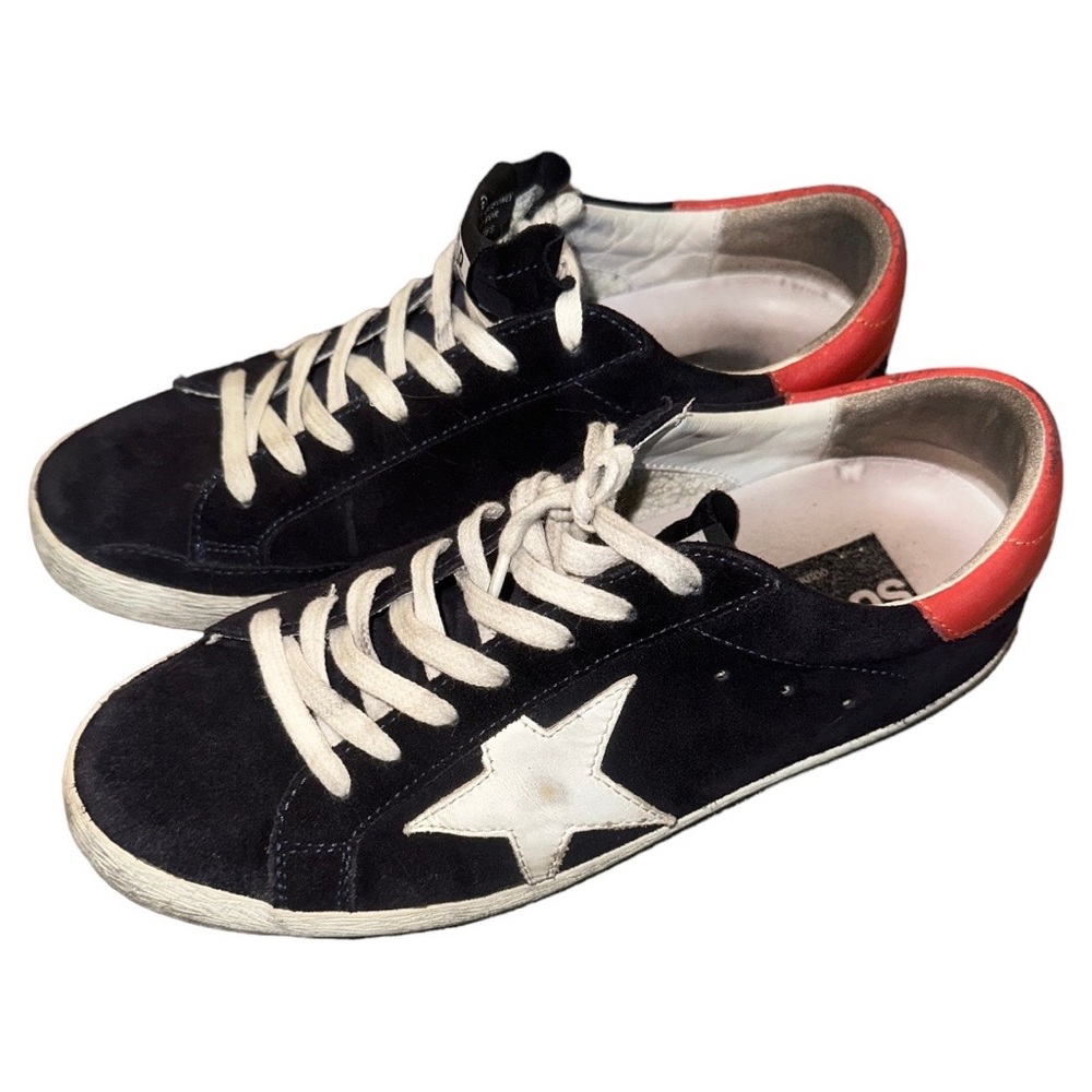 Golden Goose Blue Sneakers with Vintage Star Design